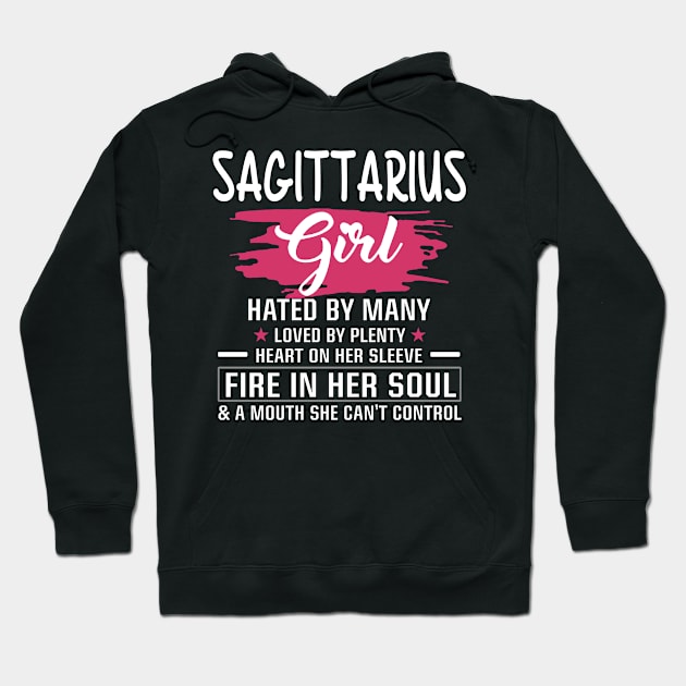 Sagittarius Girl Birthday - Sagittarius Girl Hated By Many Loved By Plenty Heart On Her Sleeve Hoodie by BTTEES